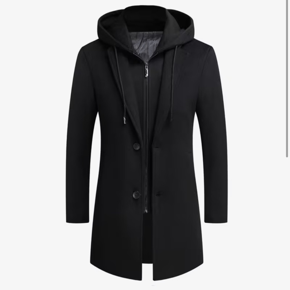 Men's Black Hooded Jacket